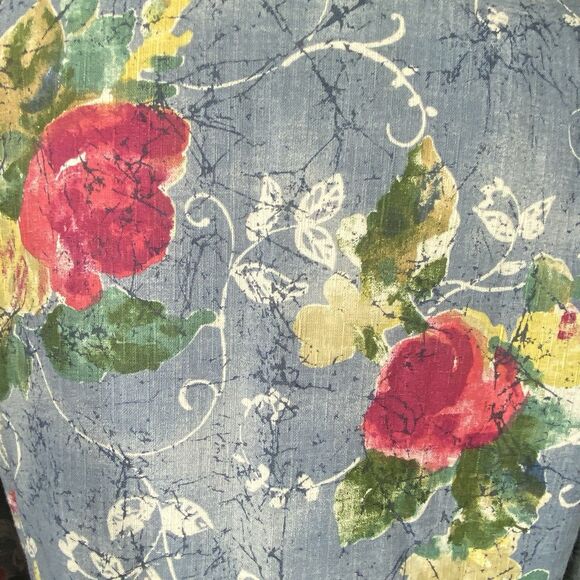 90s Y2K Danielle B Blue Woman 10 Floral Blazer Rayon Flax Cottagecore Career Art - Picture 6 of 10